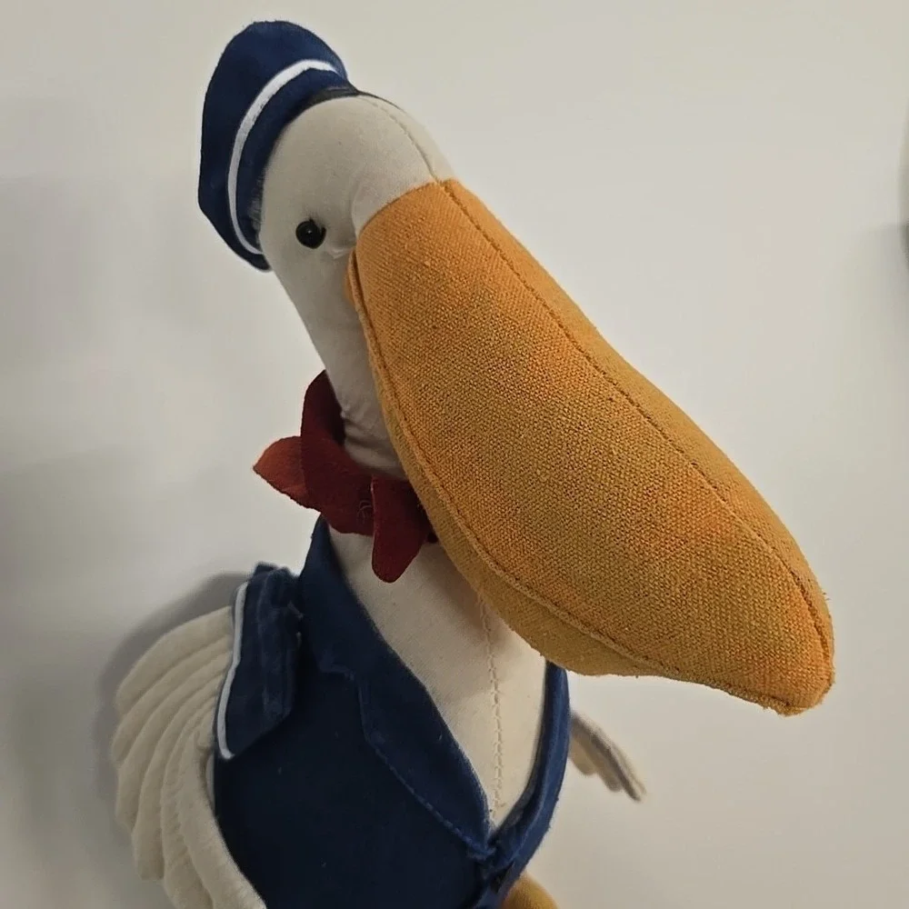 Nautical Fabric SAILOR CAPTAIN PELICAN DOLL‎ Shelf Sitter 19